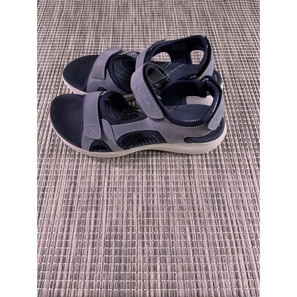 Clarks Cloudsteppers Women's Hook & Loop Strappy Sandals Blue/Gray US 9